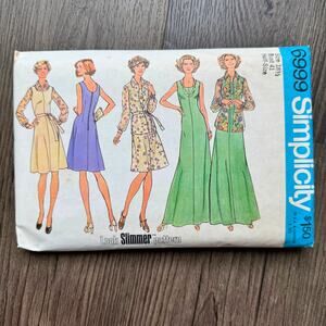 Vintage 1970s Simplicity 6999 Sewing Pattern Sz XL Dress Jumper Shacket COMPLETE